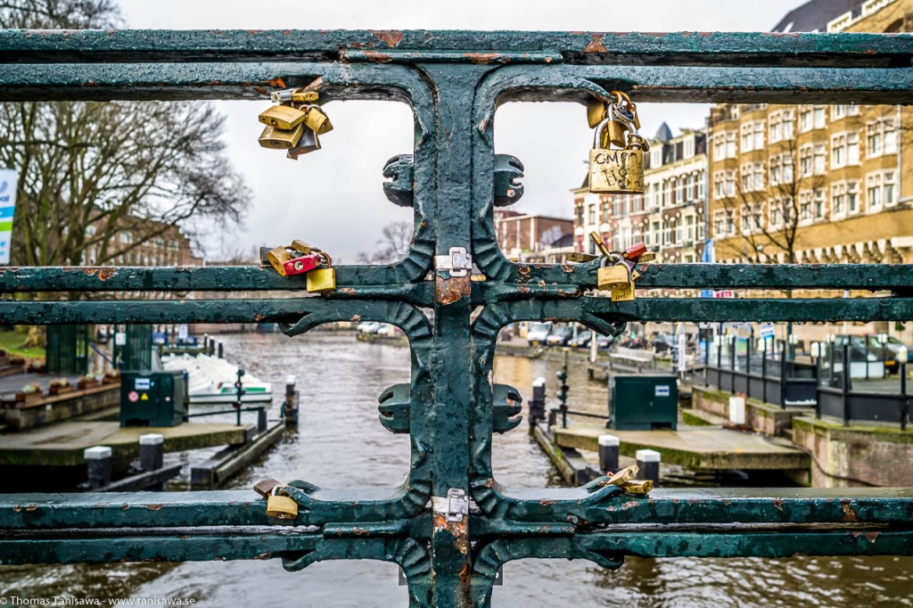 love locks in amsterdam